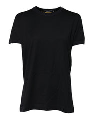 Dolce & Gabbana Schwarzes Baumwoll T-Shirt mit DG-Print und kurzen Ärmeln