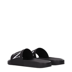 Valentino Garavani Zwarte katoenen slippers