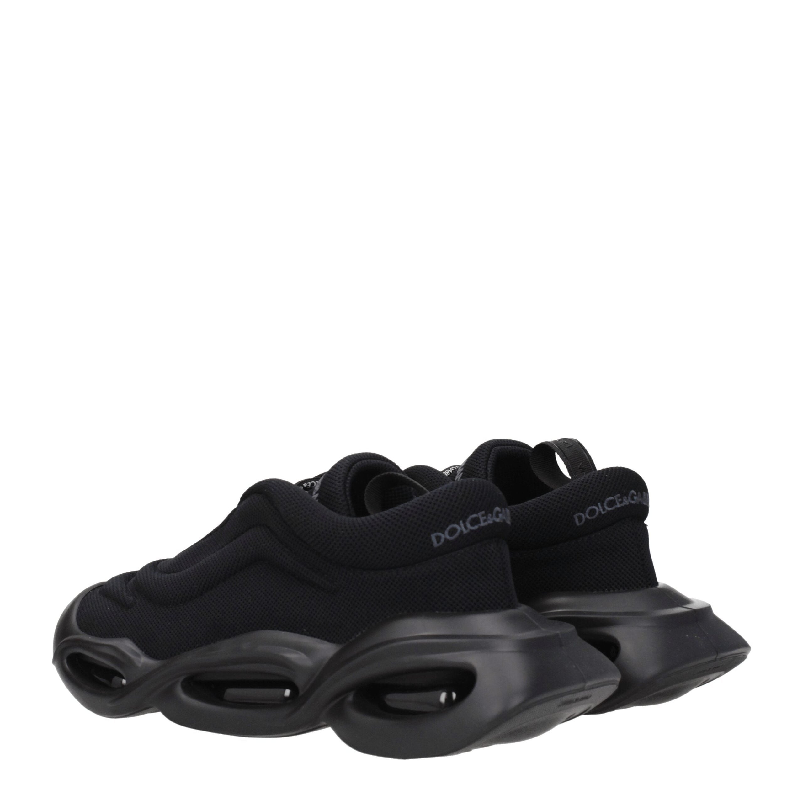 Dolce & Gabbana Zwarte Stoffen Chunky Sneakers