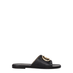 Off-White Zwarte Leren Slippers