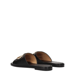 Off-White Zwarte Leren Slippers