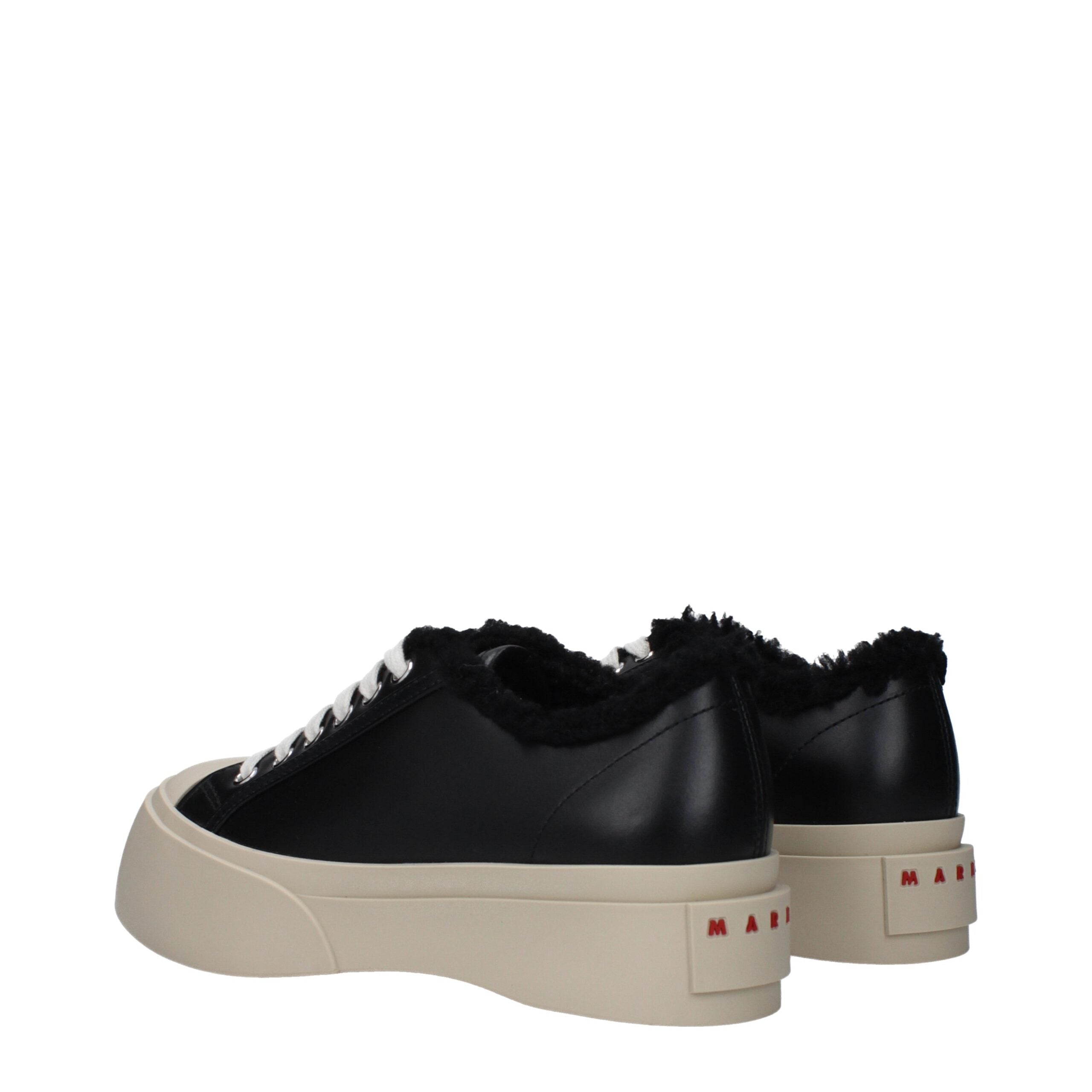 Marni Zwarte Leren Chunky Sneakers