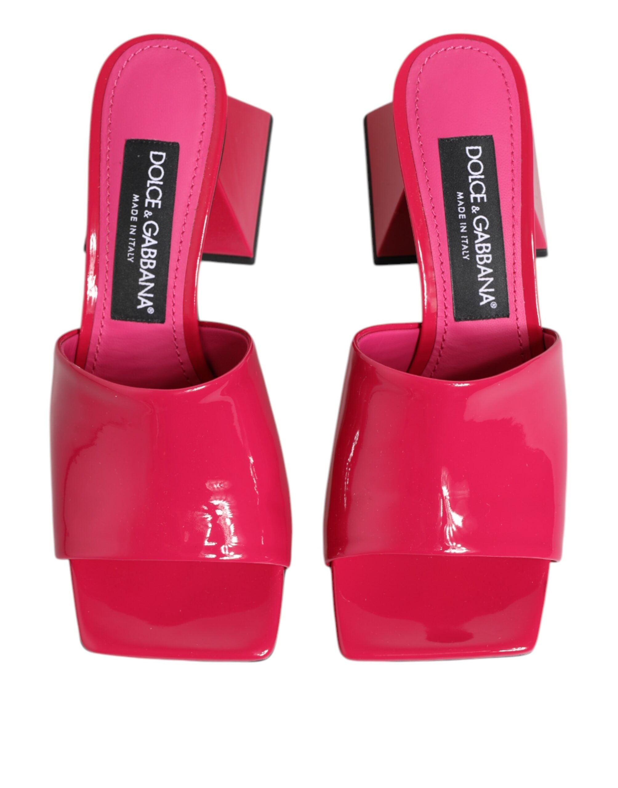 Dolce & Gabbana Pinke offene Sandalen mit Blockabsatz Pantoletten Schuhe