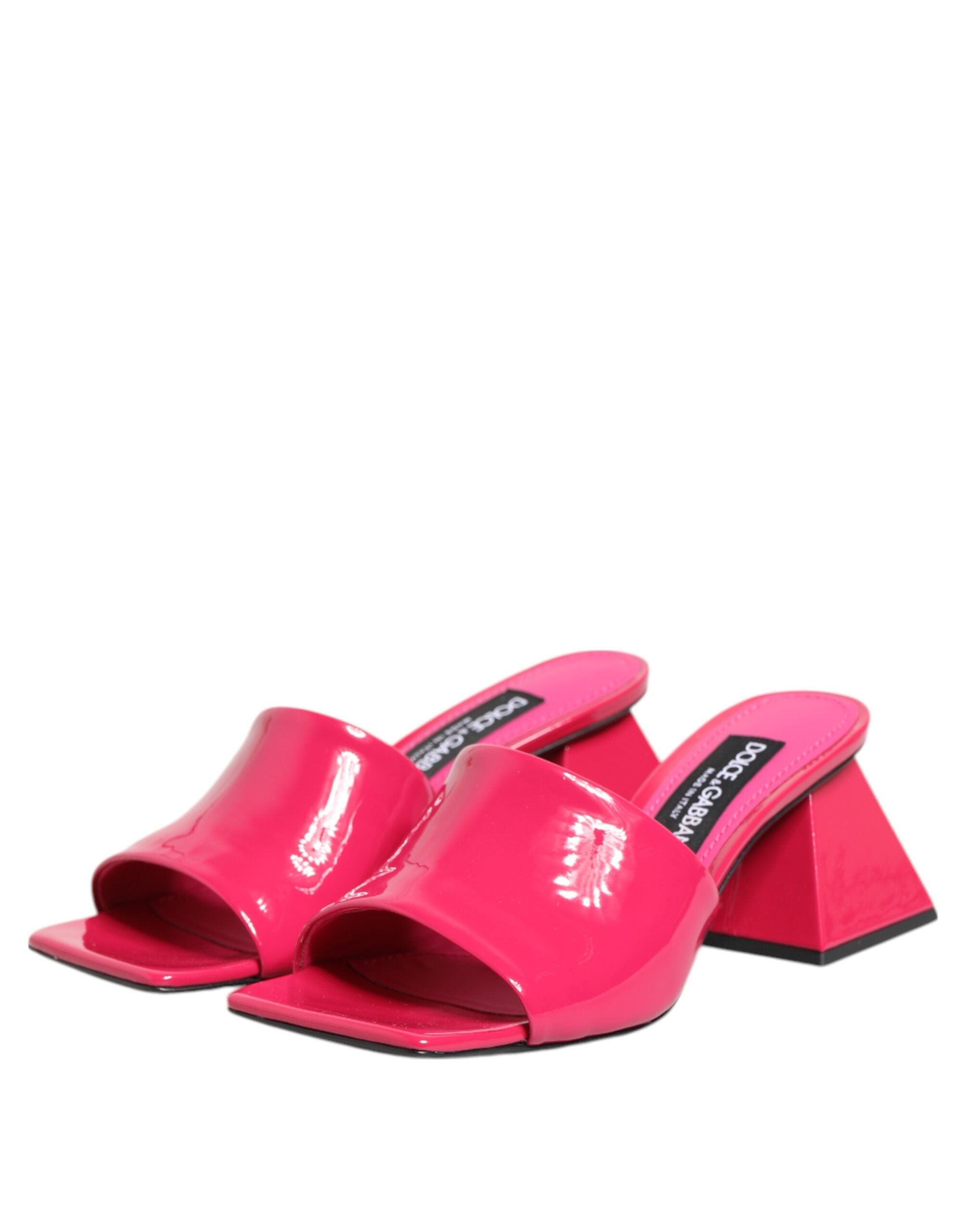 Dolce & Gabbana Pinke offene Sandalen mit Blockabsatz Pantoletten Schuhe