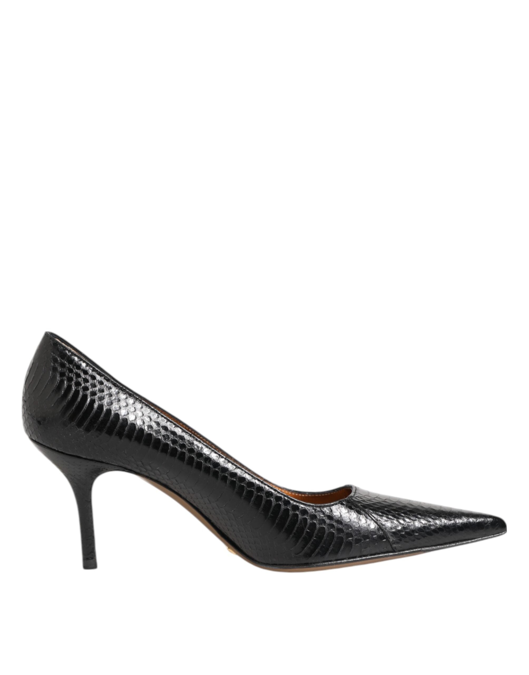 Dolce & Gabbana Zwarte Pumps Schoenen van Exotisch Leer met Stilettohak