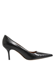 Dolce & Gabbana Pumps aus schwarzem Exotenleder mit Stilettoabsatz