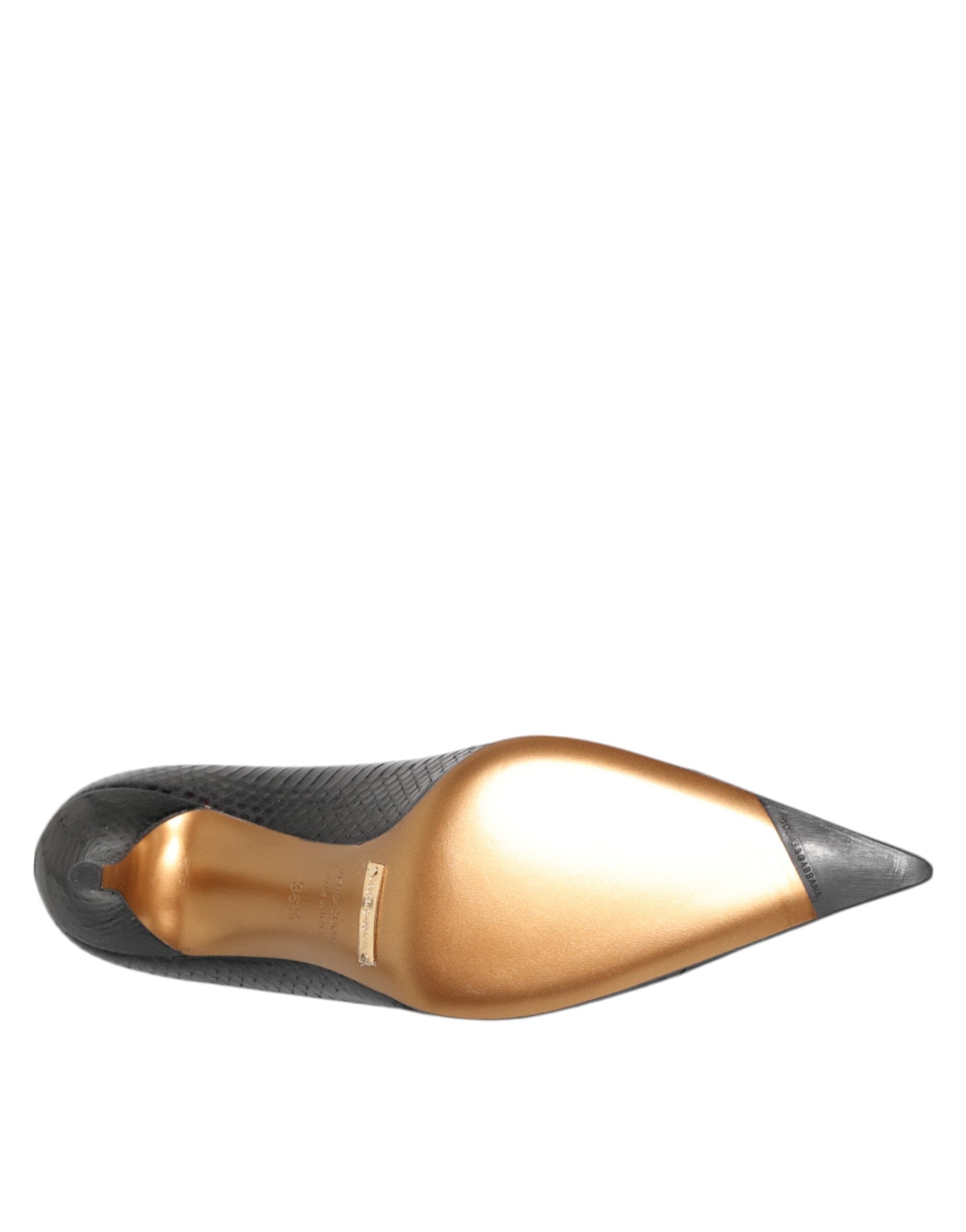 Dolce & Gabbana Pumps aus schwarzem Exotenleder mit Stilettoabsatz
