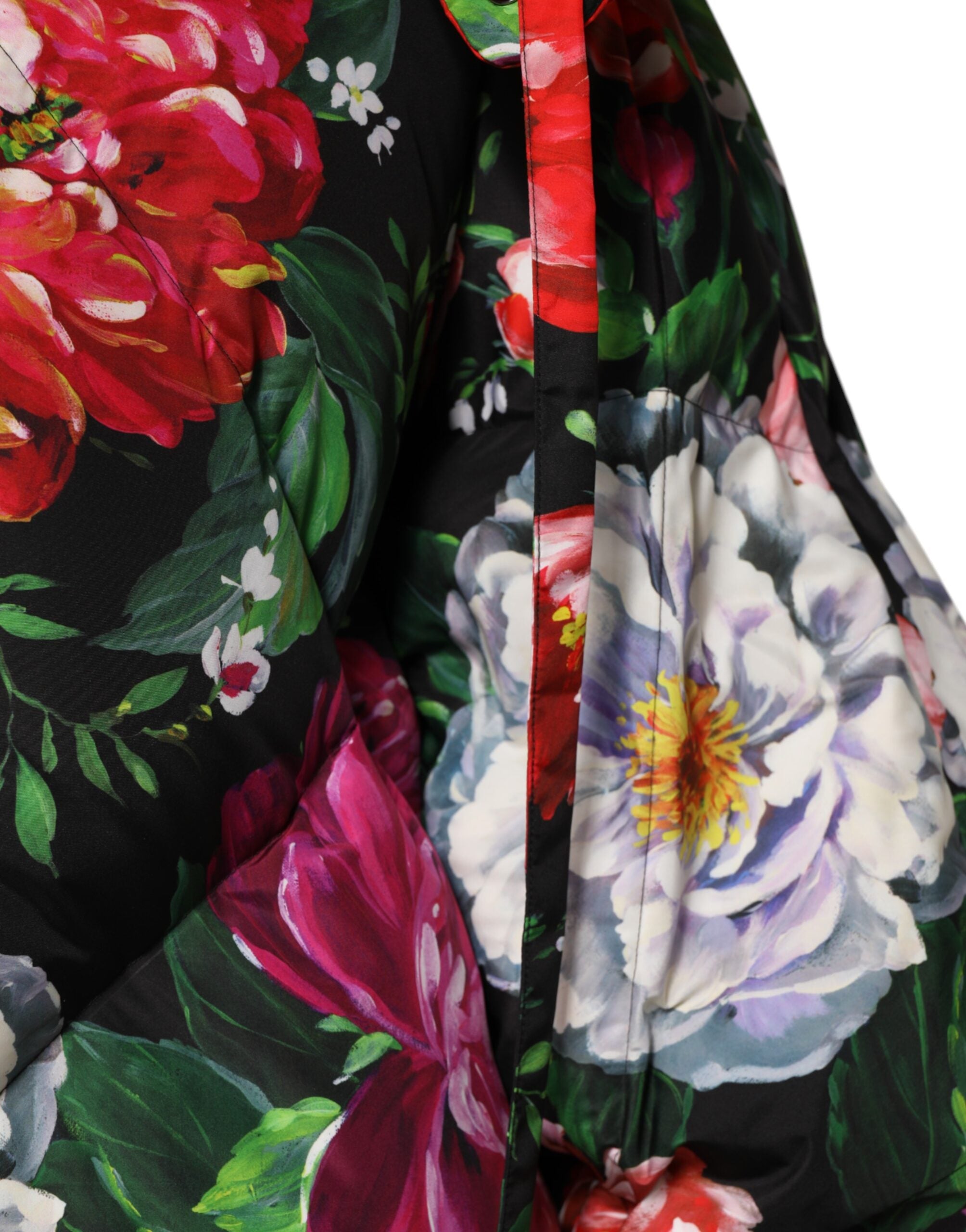Dolce & Gabbana Bunter floraler Kapuzen-Pufferparka