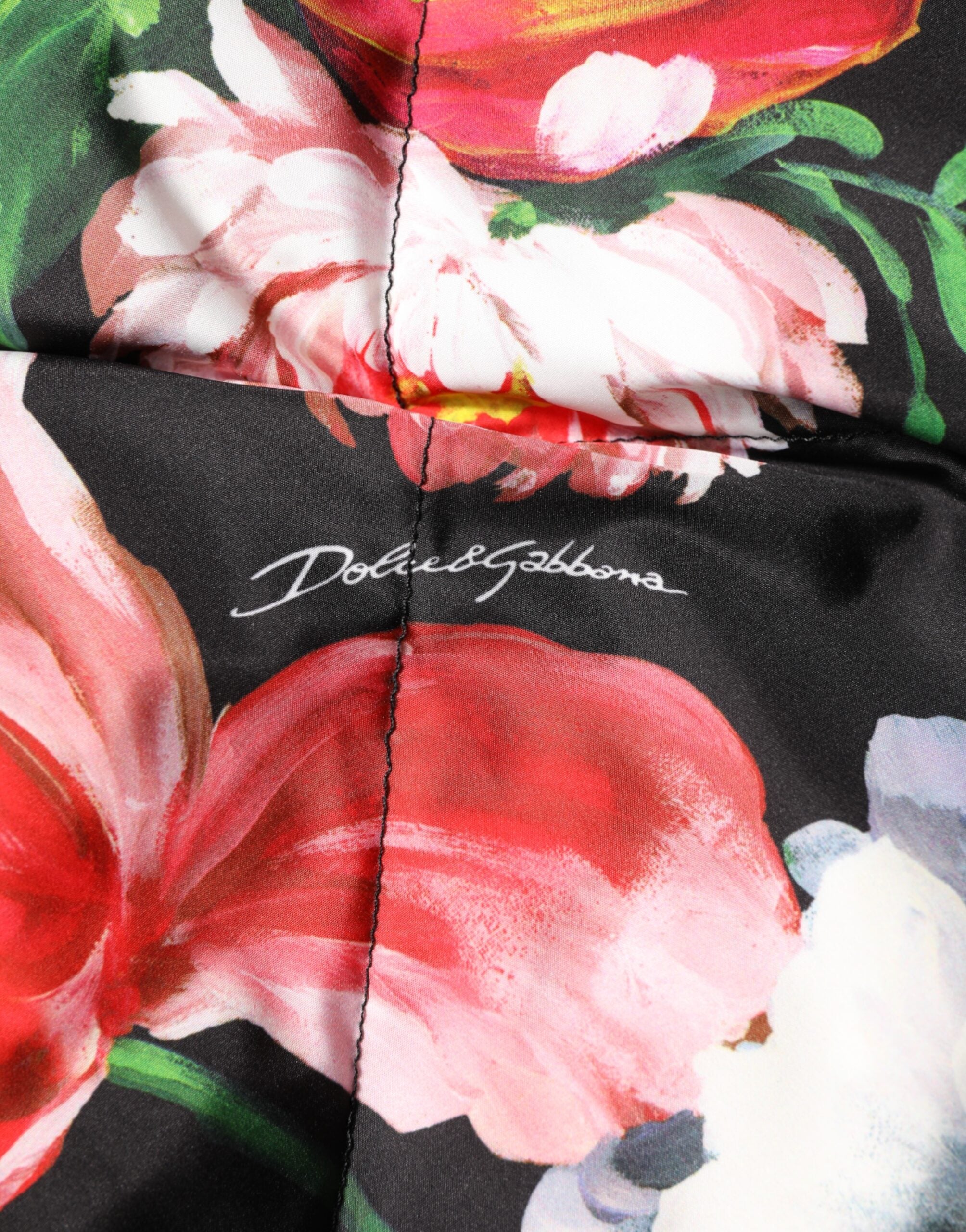 Dolce & Gabbana Bunter floraler Kapuzen-Pufferparka