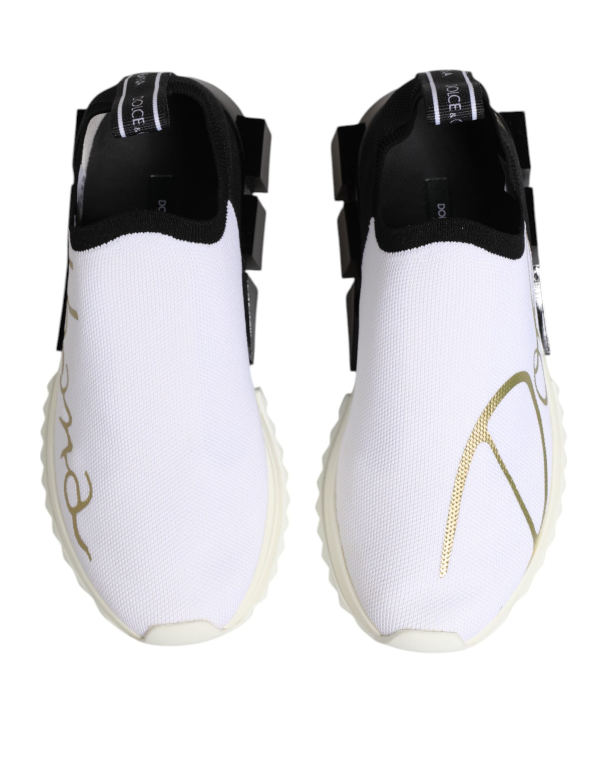 Dolce & Gabbana Weiße Schwarze Low-Top Sorrento Sneaker Schuhe