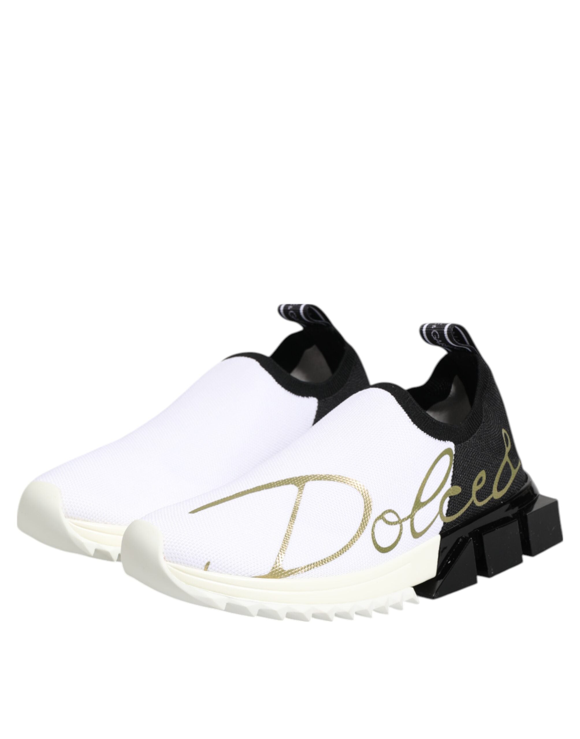 Dolce & Gabbana Weiße Schwarze Low-Top Sorrento Sneaker Schuhe