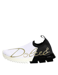 Dolce & Gabbana Weiße Schwarze Low-Top Sorrento Sneaker Schuhe