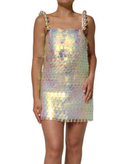 Dolce & Gabbana Holografische Mini Jurk Met Veelkleurige Pailletten