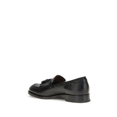Fratelli Rossetti Black Calf Leather Bos Taurus Slip-On Loafers