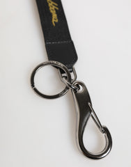 Dolce & Gabbana Schwarz Gelb Polyester DG Logo Silber Schlüsselanhänger