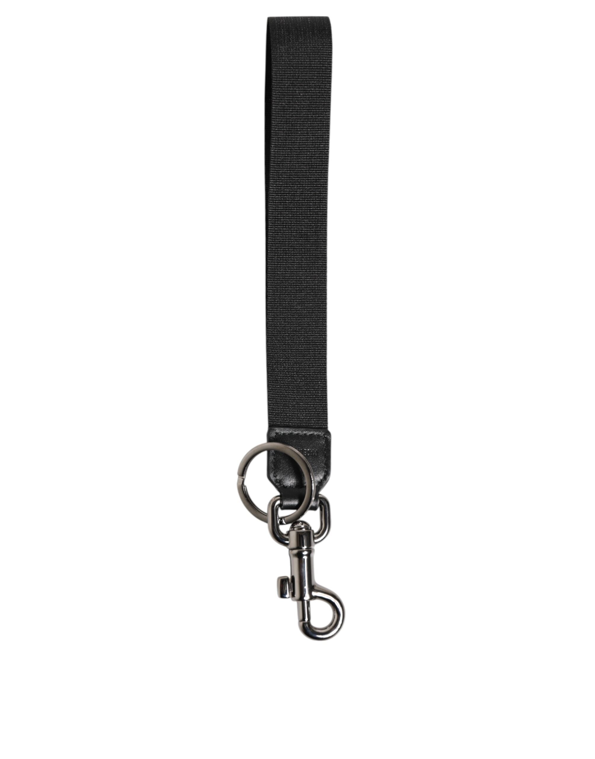 Dolce & Gabbana Schwarz Rot DG Logo Polyester Silber Herren Schlüsselanhänger