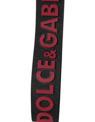 Dolce & Gabbana Schwarz Rot DG Logo Polyester Silber Herren Schlüsselanhänger