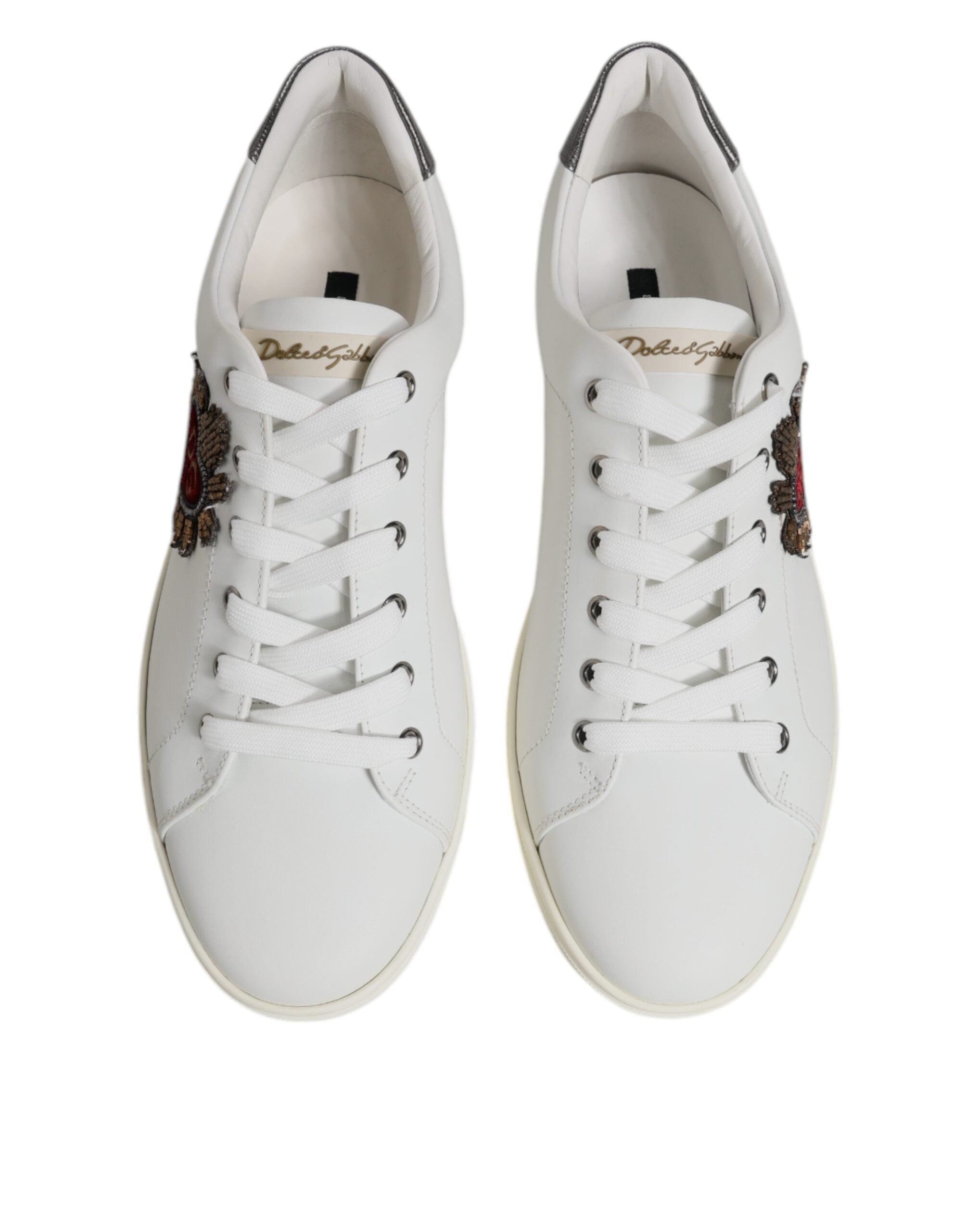 Dolce & Gabbana Weiße Sacred Heart Herren Low Top Sneaker Schuhe