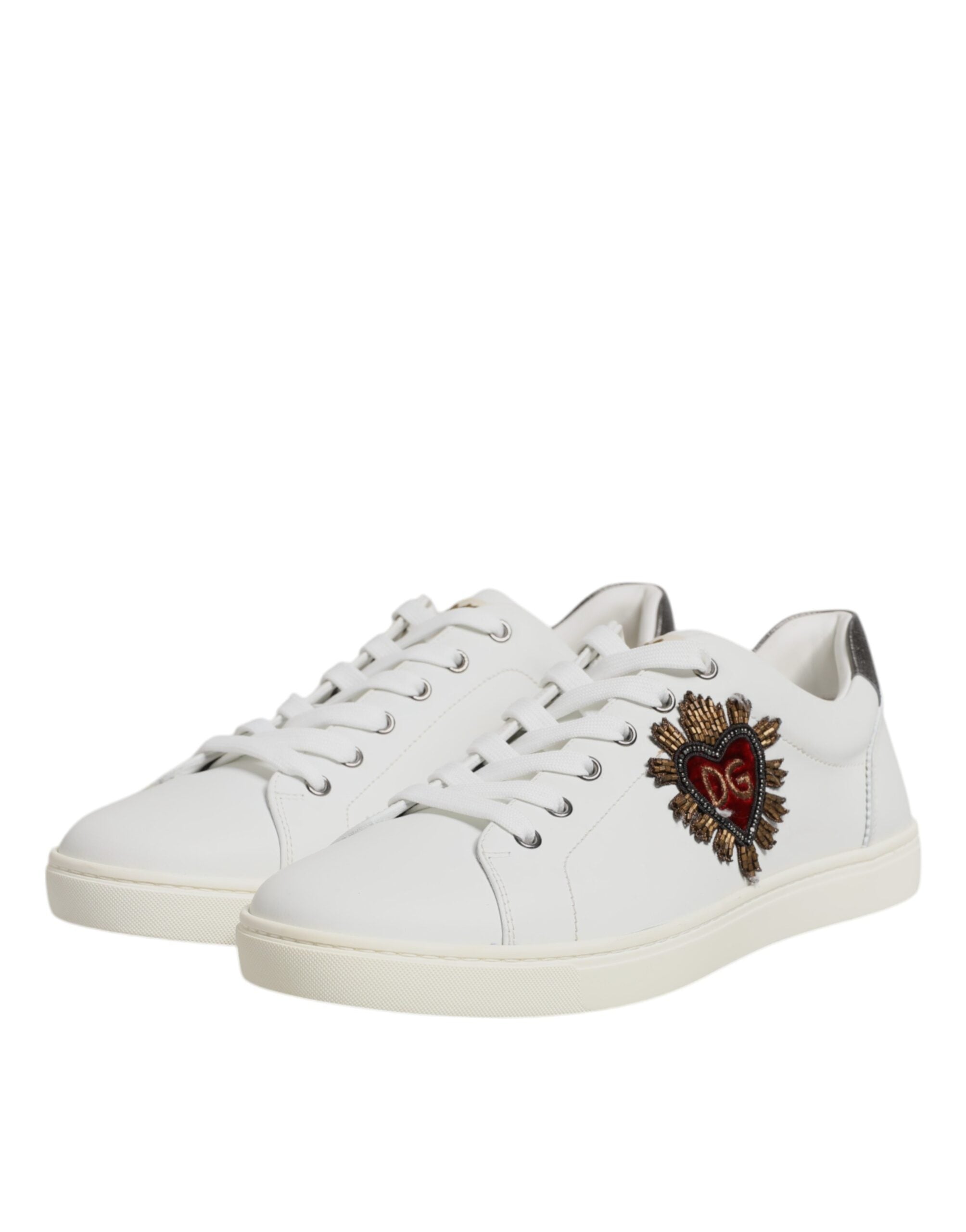 Dolce & Gabbana Weiße Sacred Heart Herren Low Top Sneaker Schuhe