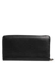 Dolce & Gabbana Schwarze Blaue Exotische Leder Herren Kontinentale Clutch Geldbörse