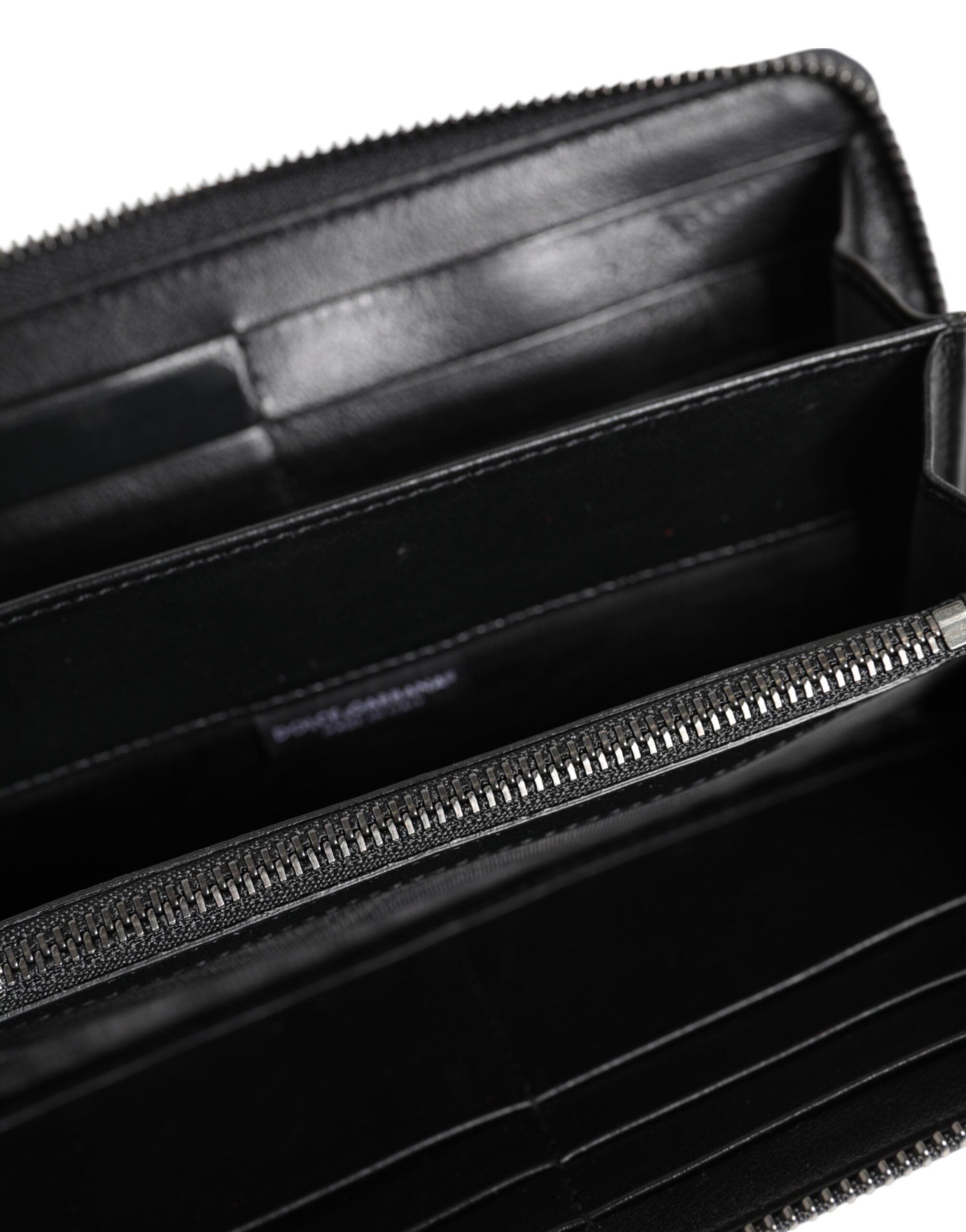 Dolce & Gabbana Schwarze Blaue Exotische Leder Herren Kontinentale Clutch Geldbörse