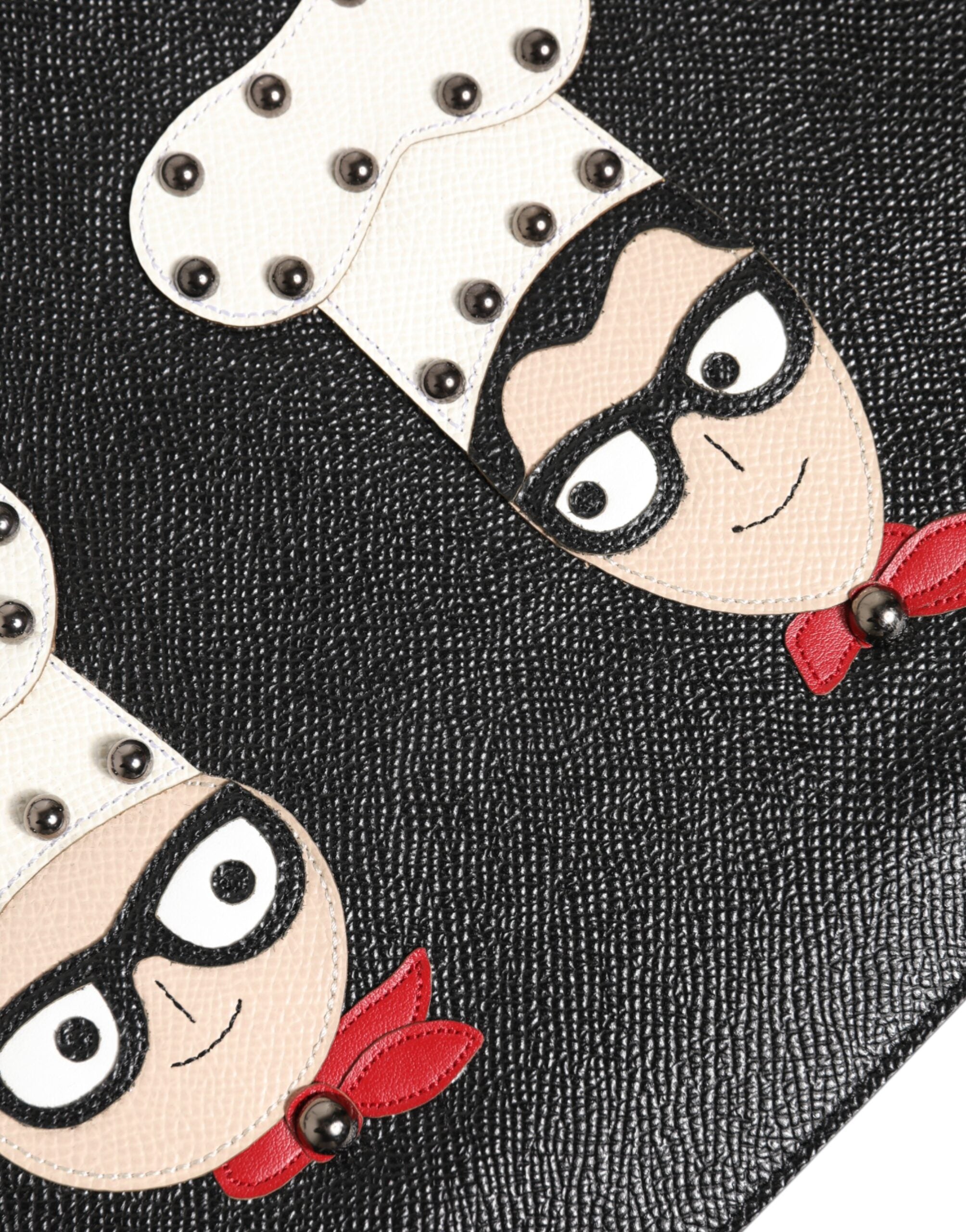 Dolce & Gabbana Schwarze Leder-Clutch #DGFAMILY mit Verzierung für Herren