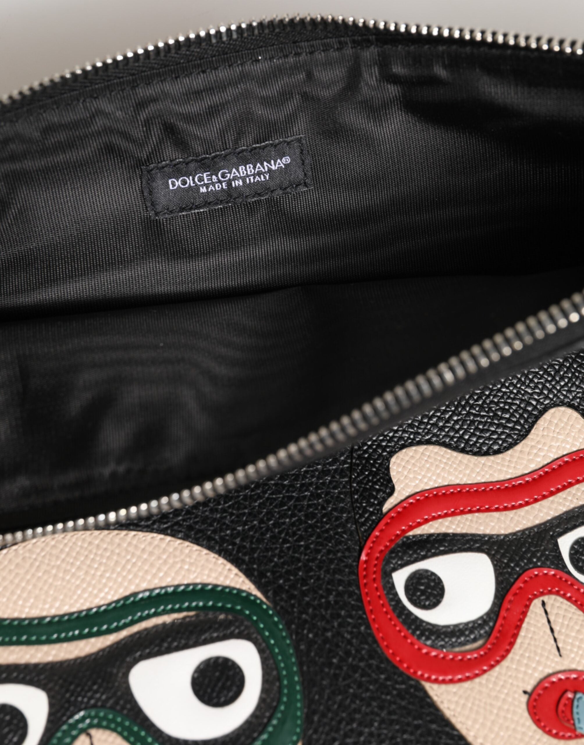 Dolce & Gabbana Schwarze Leder-Clutch #DGFAMILY mit Verzierungen für Herren