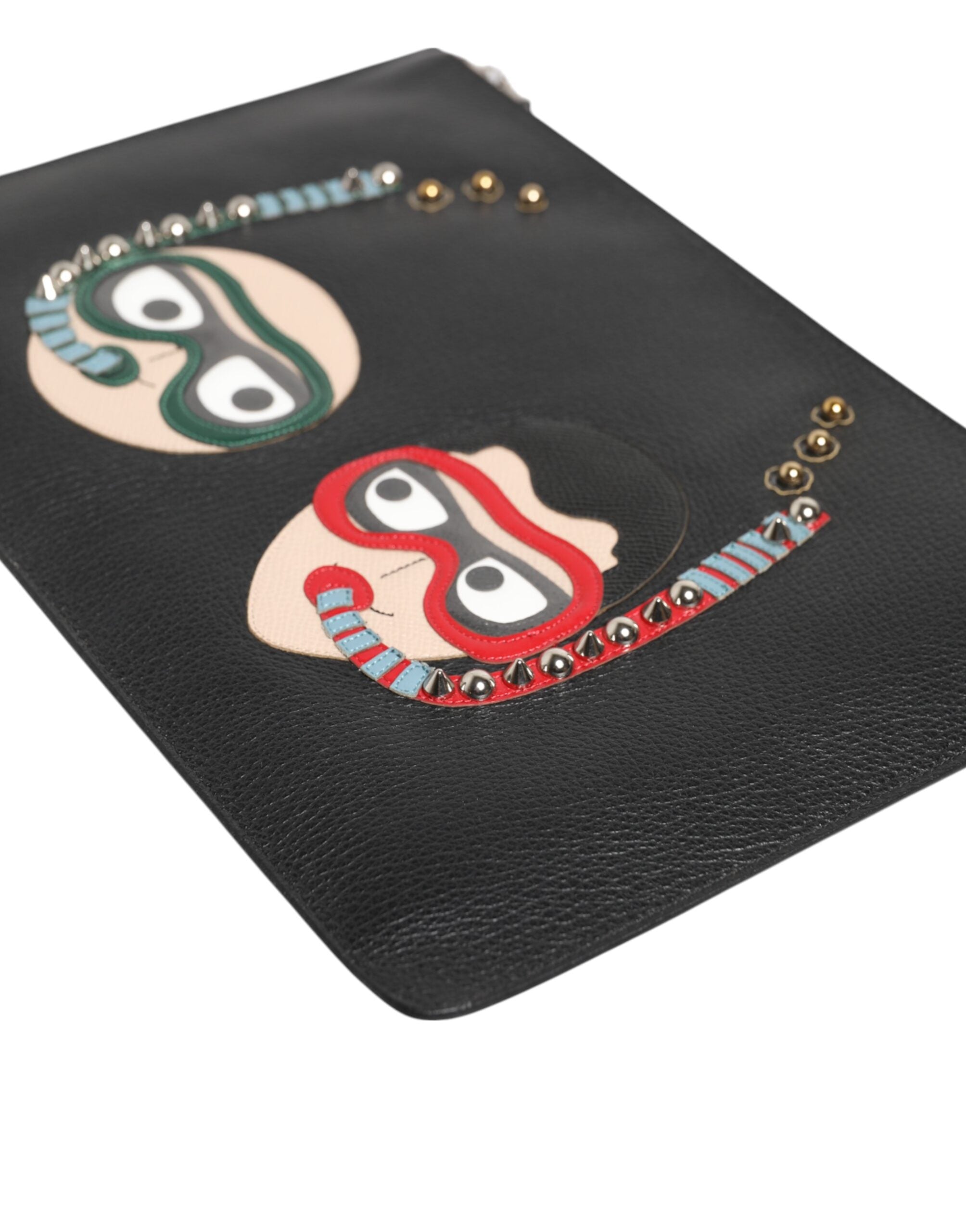 Dolce & Gabbana Schwarze Leder-Clutch #DGFAMILY mit Verzierungen für Herren