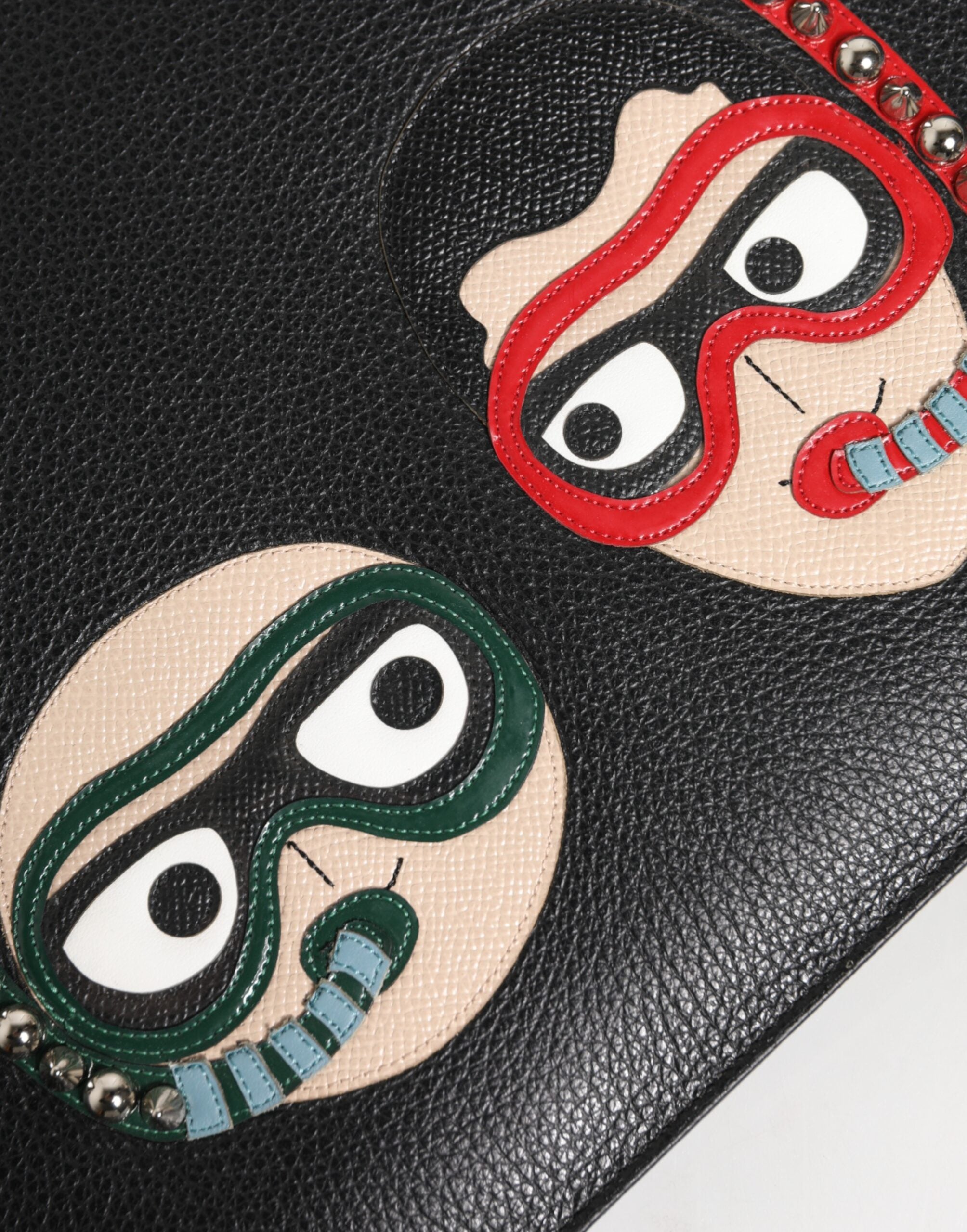 Dolce & Gabbana Schwarze Leder-Clutch #DGFAMILY mit Verzierungen für Herren