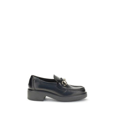 Gucci Black Calf Leather Bos Taurus Slip-On Loafers