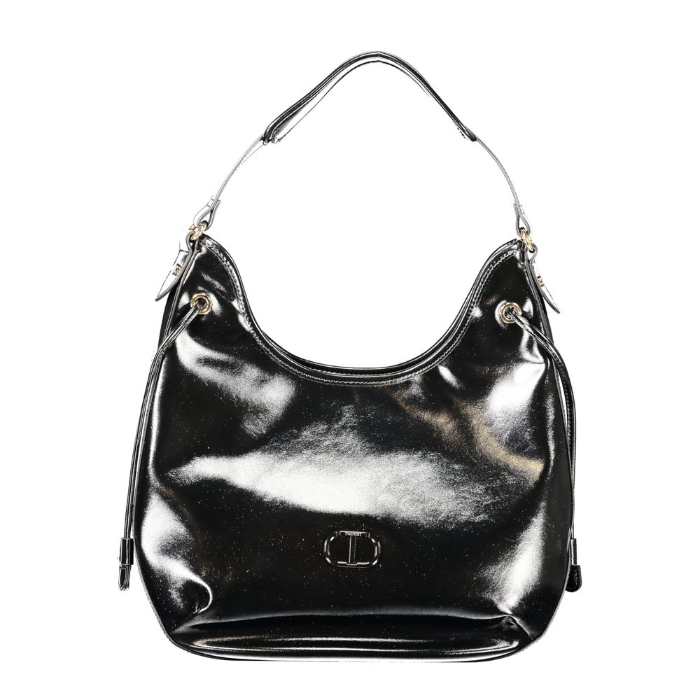 Twinset schwarze Polyurethan-Hobo-Bag für Damen
