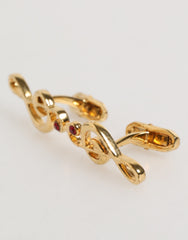 Dolce & Gabbana Goldene Musiknoten Metall Messing Anstecker Herren Accessoire Manschettenknöpfe