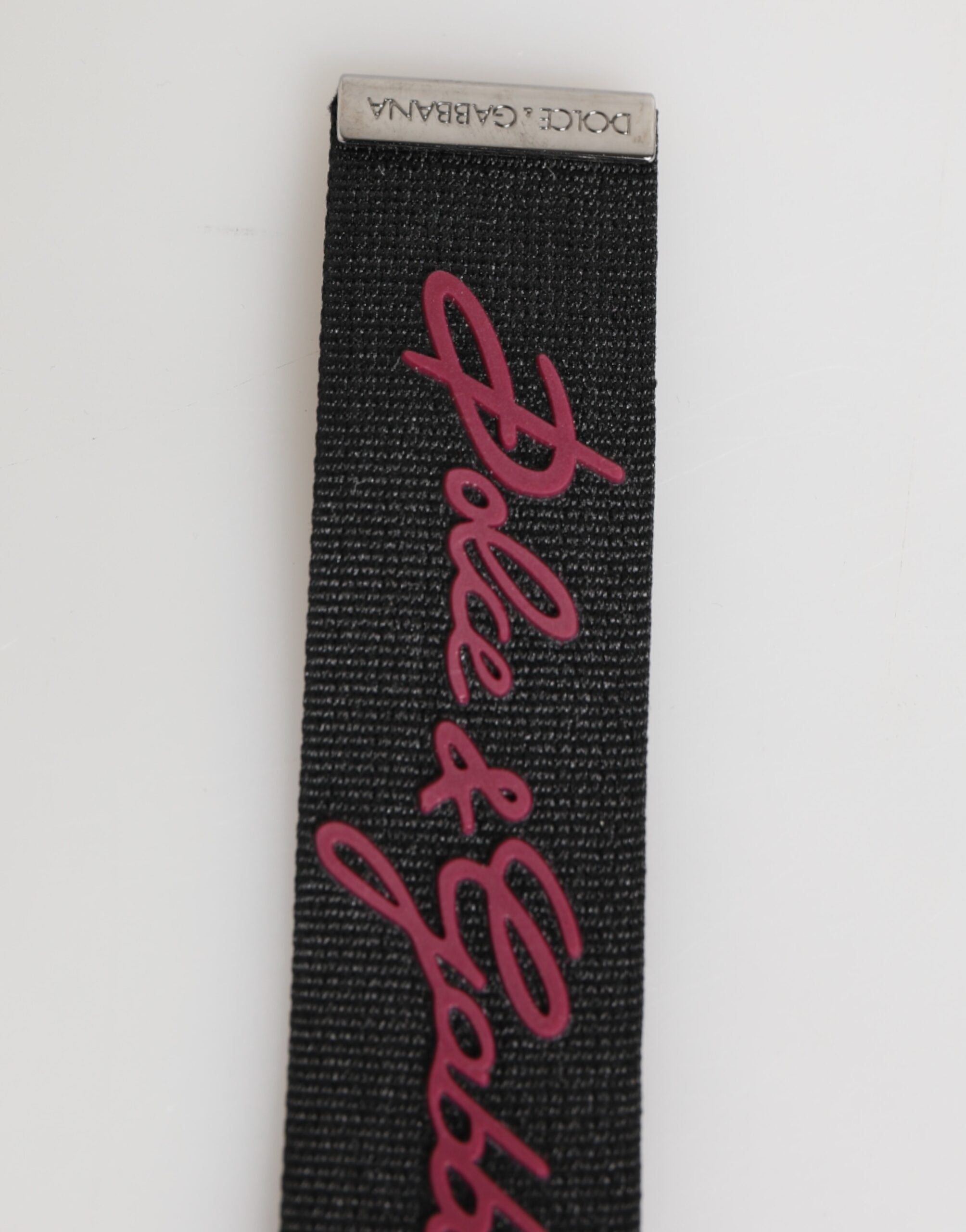 Dolce & Gabbana Zwart Bourgogne Polyester DG Logo Heren Sleutelhanger