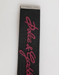 Dolce & Gabbana Zwart Bourgogne Polyester DG Logo Heren Sleutelhanger