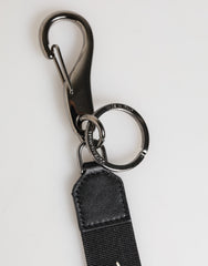 Dolce & Gabbana Zwart Wit Polyester DG Logo Zilveren Heren Sleutelhanger