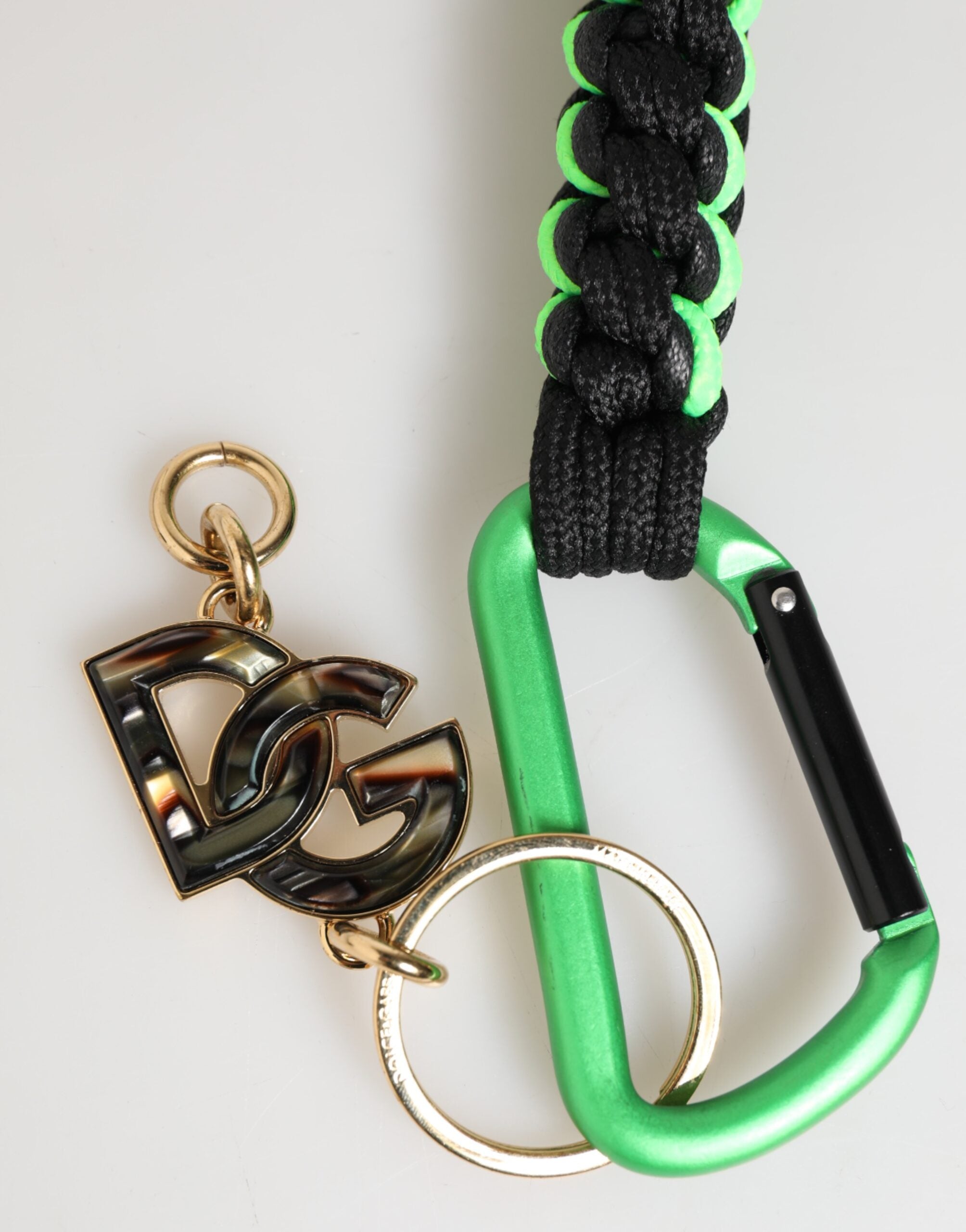 Dolce & Gabbana Mehrfarbiges Polyesterband Kordelzug DG Logo Schlüsselanhänger Schlüsselring