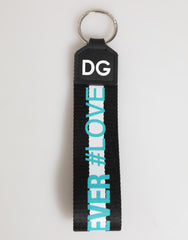 Dolce & Gabbana Multicolor Logo Polyester Brass Holder Keychain Keyring