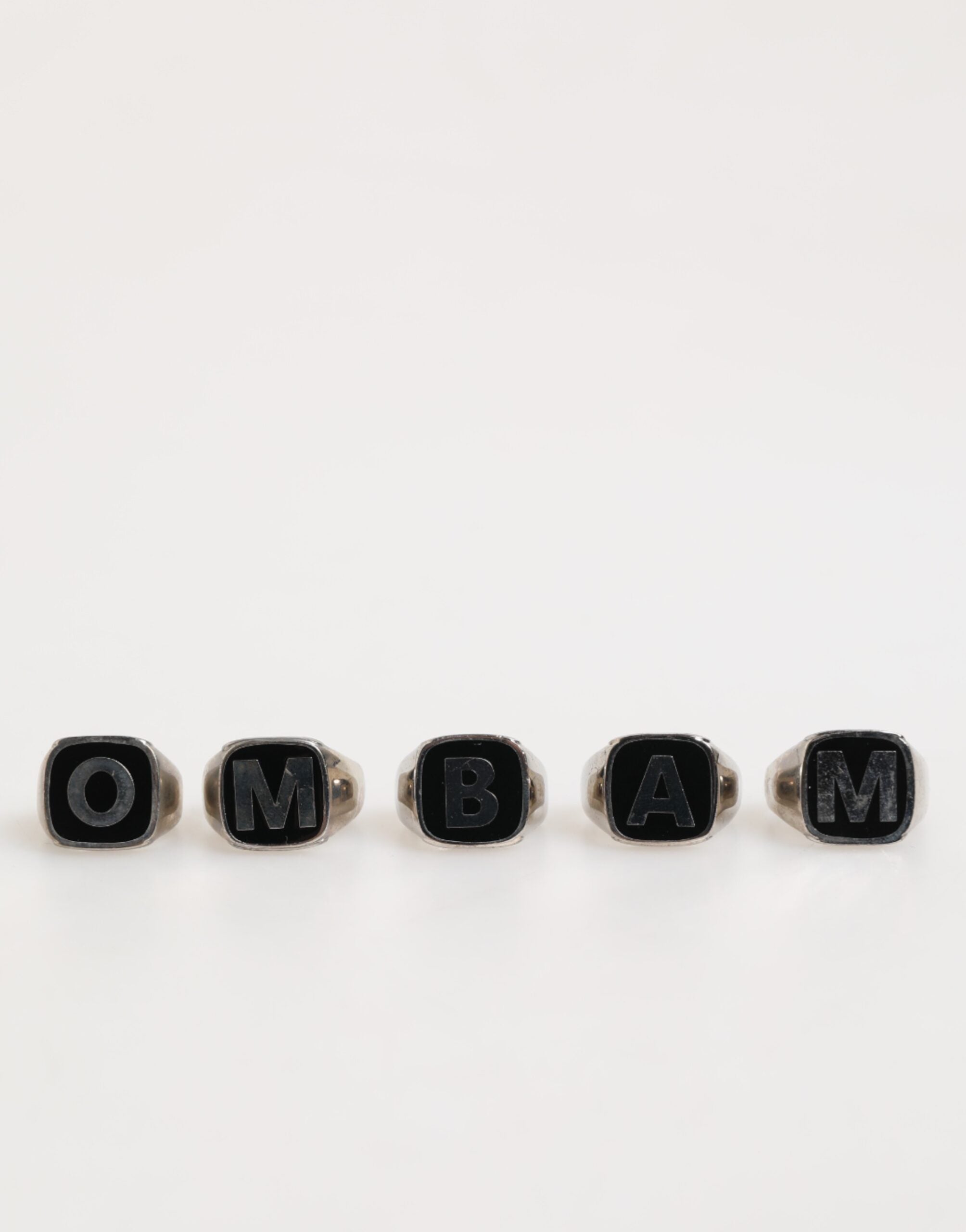Dolce & Gabbana Zilverkleurige Messing Letterset 5 Stuks Verstelbare Ring