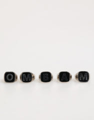 Dolce & Gabbana Zilverkleurige Messing Letterset 5 Stuks Verstelbare Ring