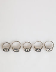 Dolce & Gabbana Zilverkleurige Messing Letterset 5 Stuks Verstelbare Ring