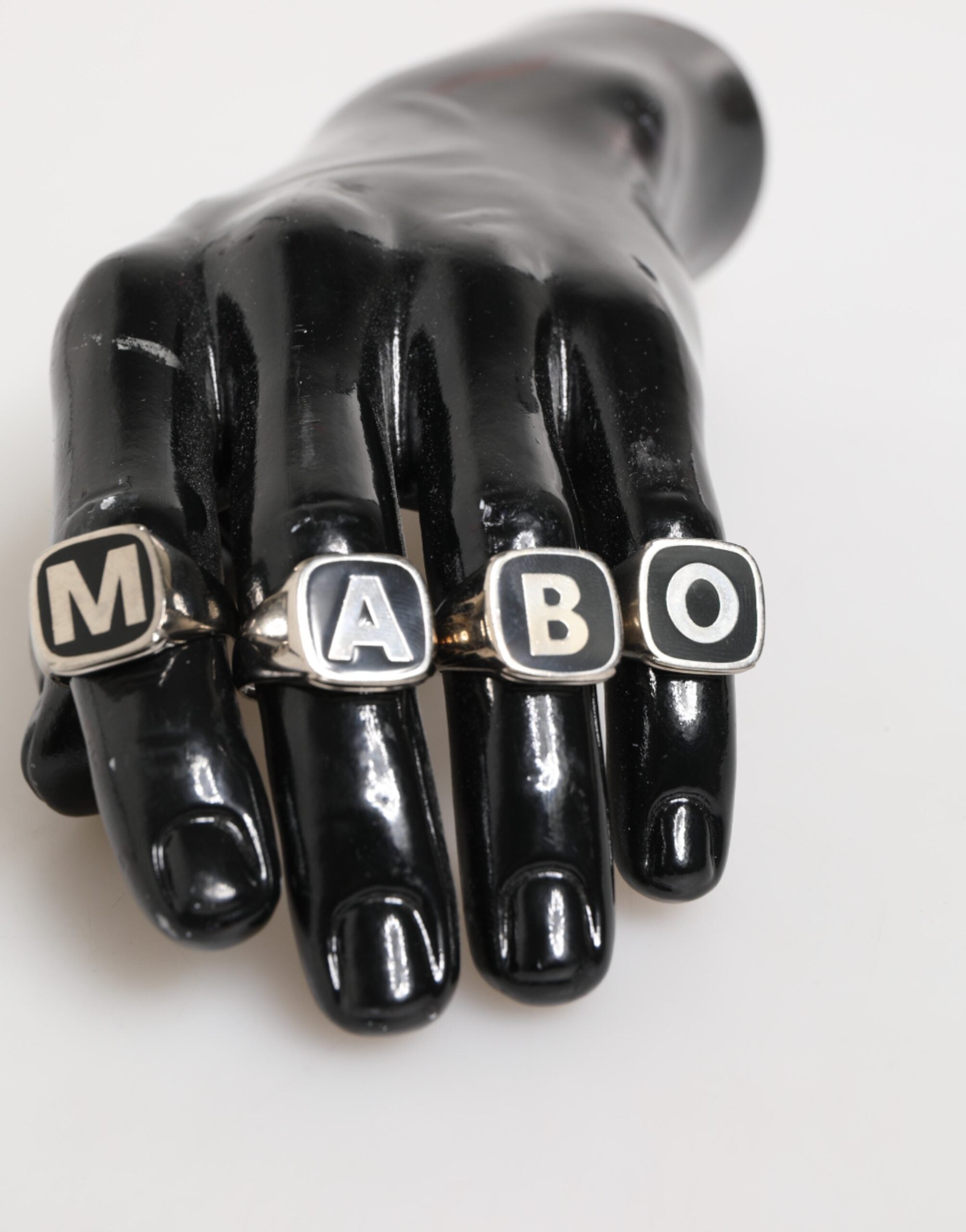 Dolce & Gabbana Zilverkleurige Messing Letterset 5 Stuks Verstelbare Ring