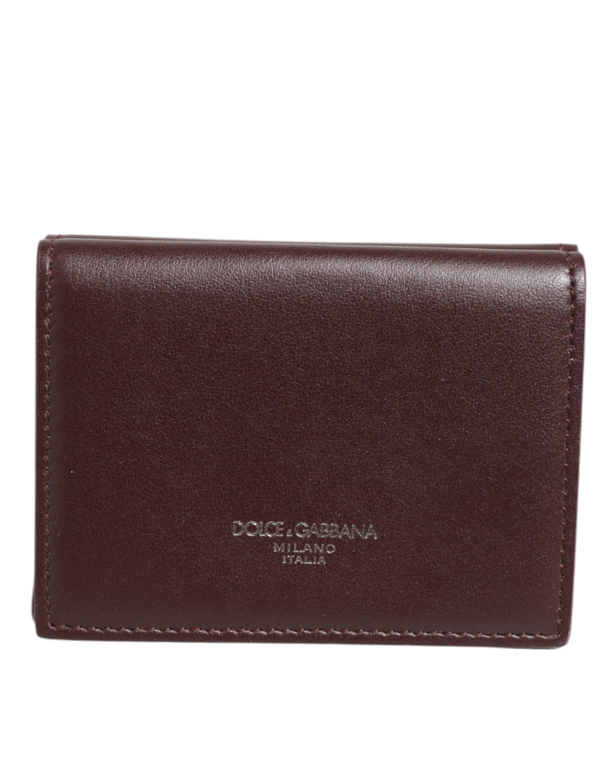 Dolce & Gabbana Dreifach-Kartenetui für Herren aus Leder mit geprägtem Logo, Dunkelbraun