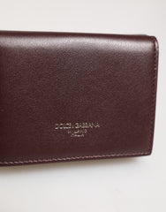 Dolce & Gabbana Dreifach-Kartenetui für Herren aus Leder mit geprägtem Logo, Dunkelbraun