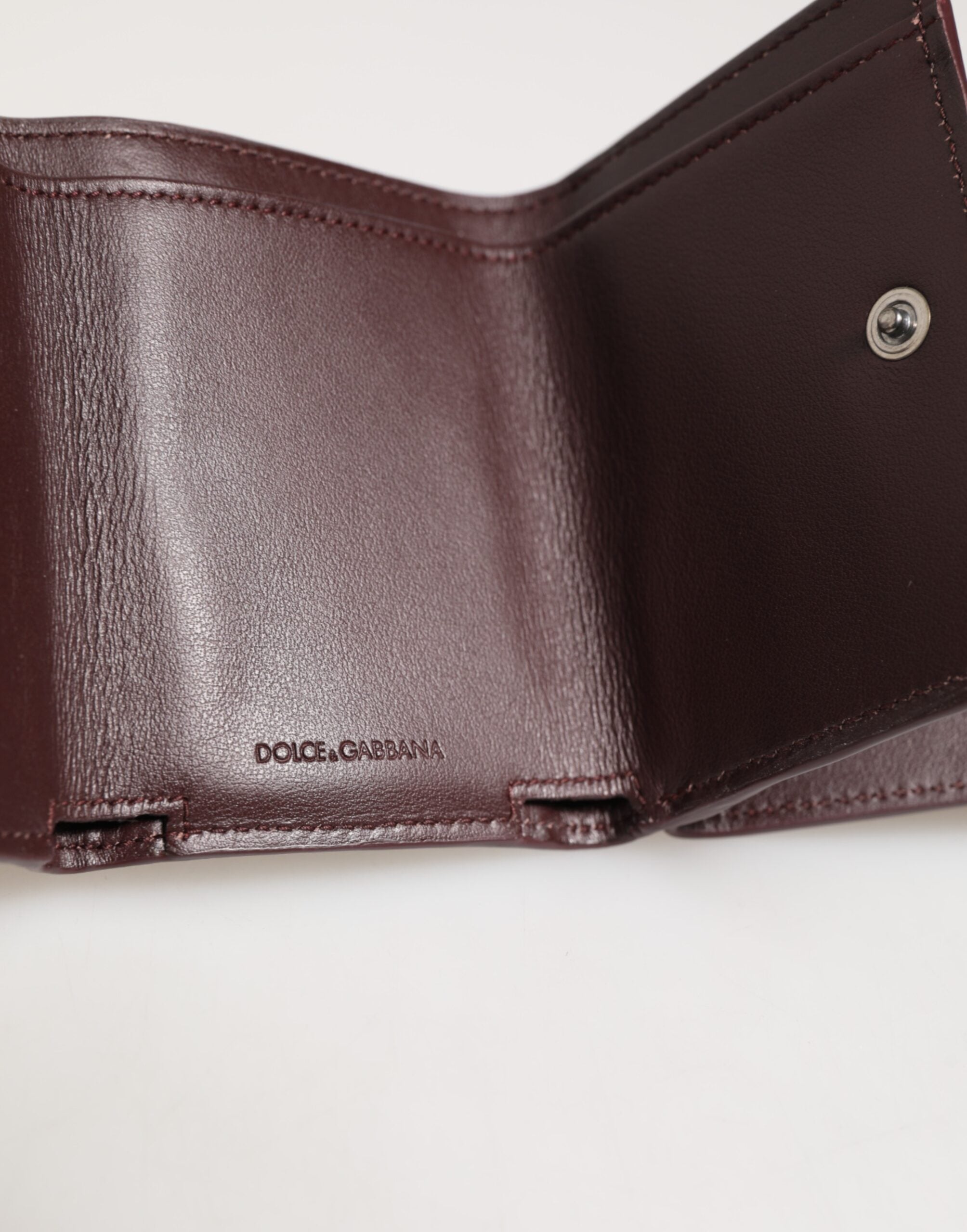 Dolce & Gabbana Dreifach-Kartenetui für Herren aus Leder mit geprägtem Logo, Dunkelbraun