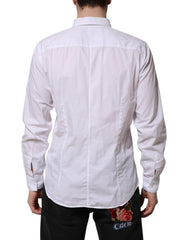 Dolce & Gabbana Wit Katoenen STAFF Overhemd met Lange Mouwen Forma