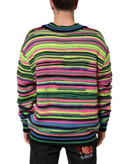 Dolce & Gabbana Meerkleurige DG Logo V-hals Gebreide Trui