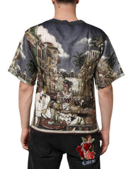 Dolce & Gabbana Palermo Jazz Club Leinen Rundhals Herren T-Shirt