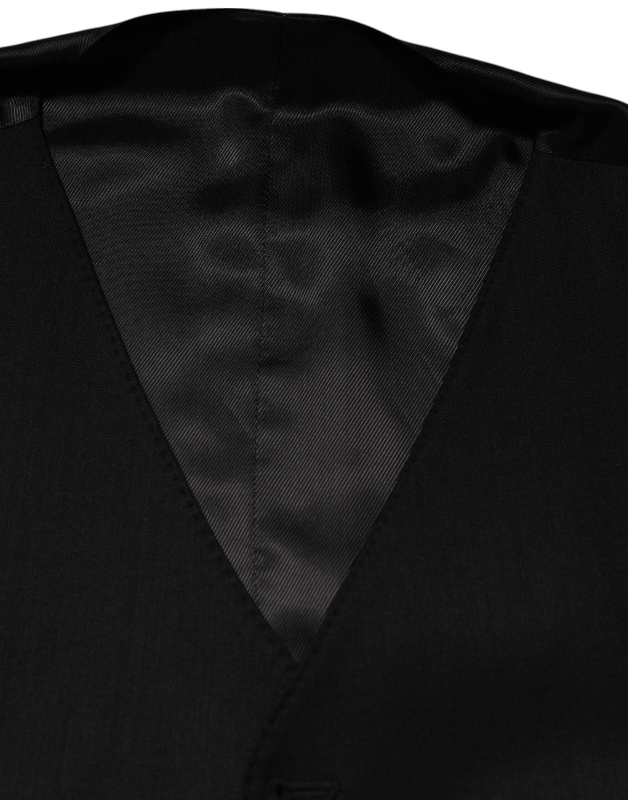 Dolce & Gabbana Schwarze Herren-Wollweste formell