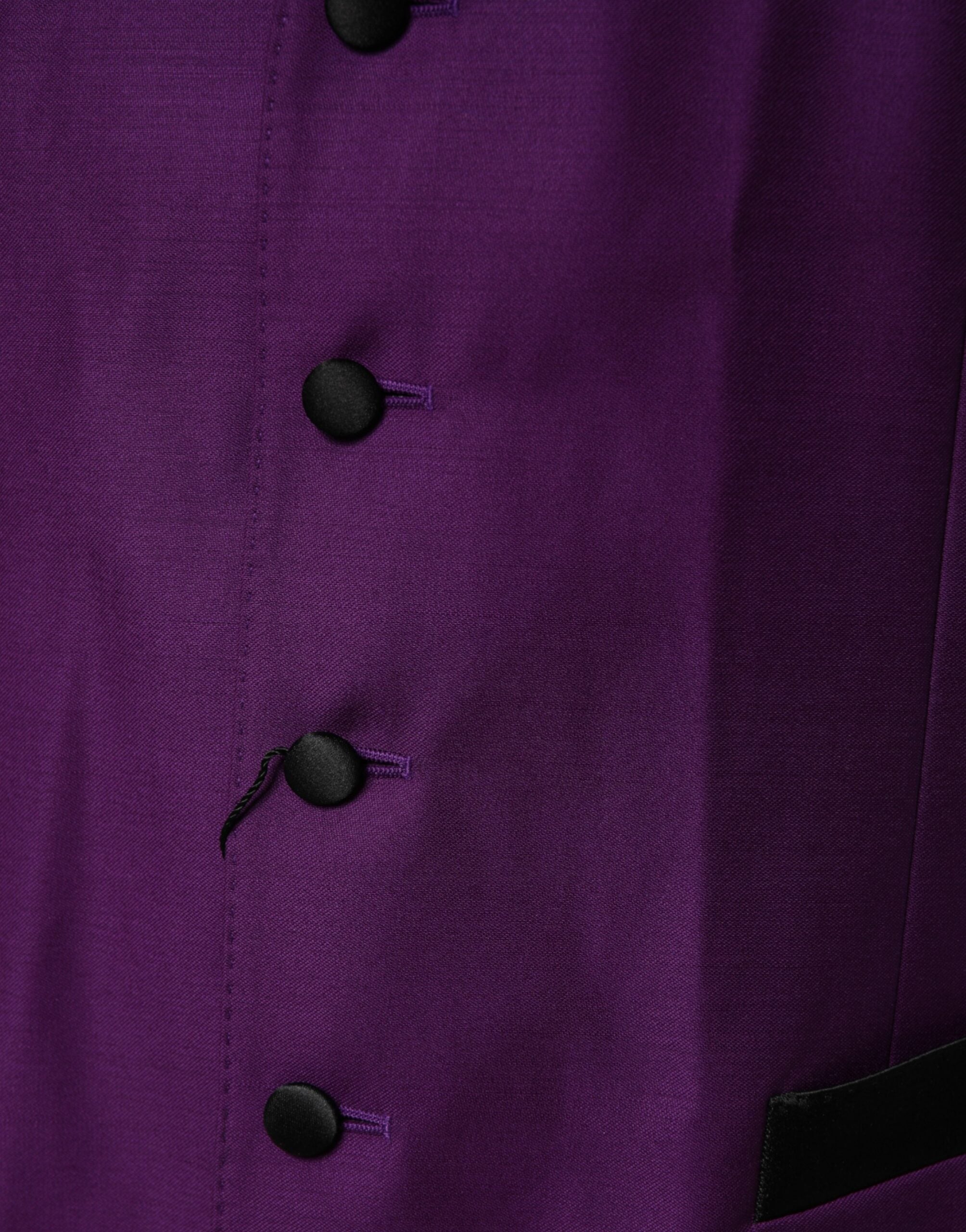 Dolce & Gabbana Lila Wolle Kleid Formale Weste