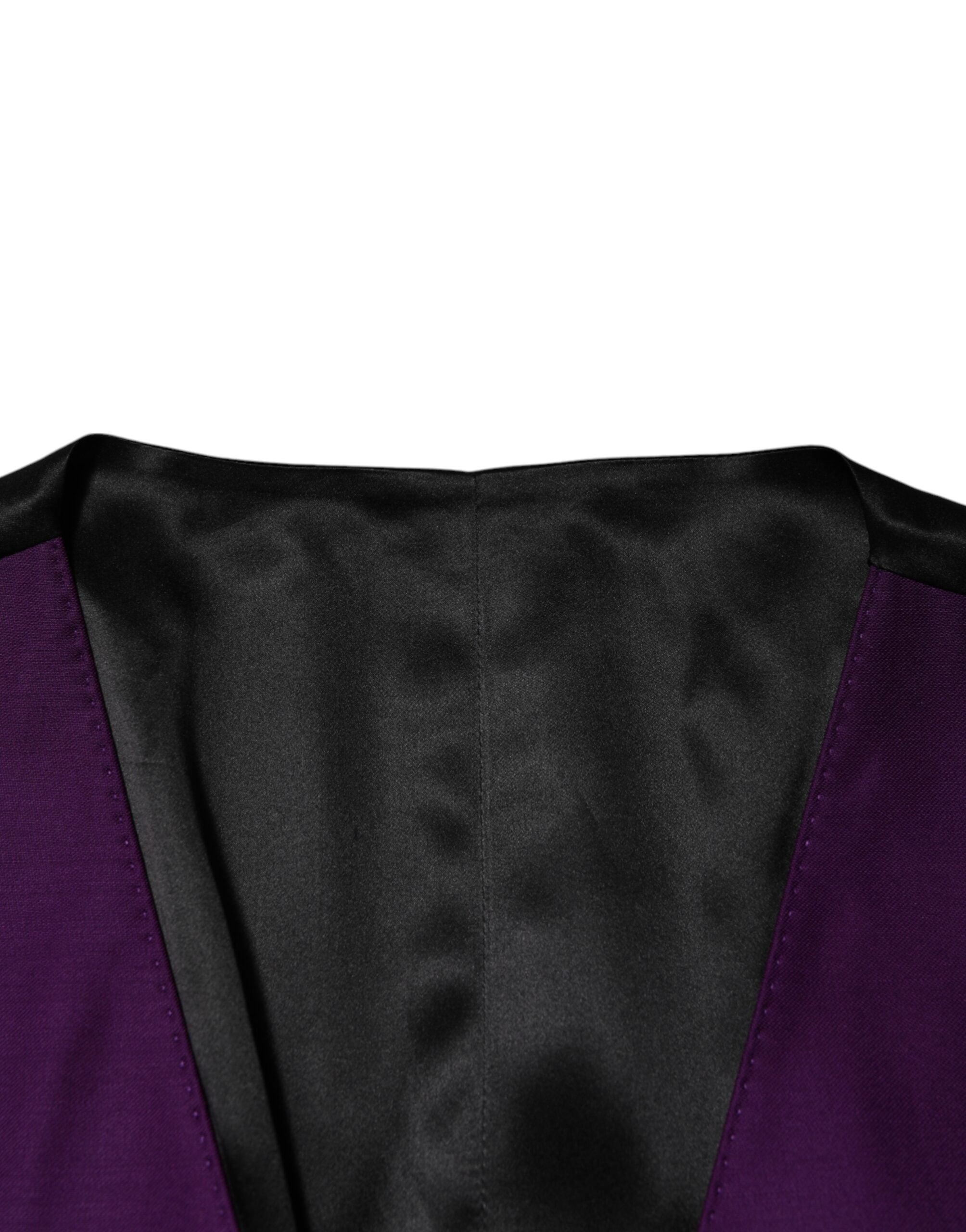 Dolce & Gabbana Lila Wolle Kleid Formale Weste